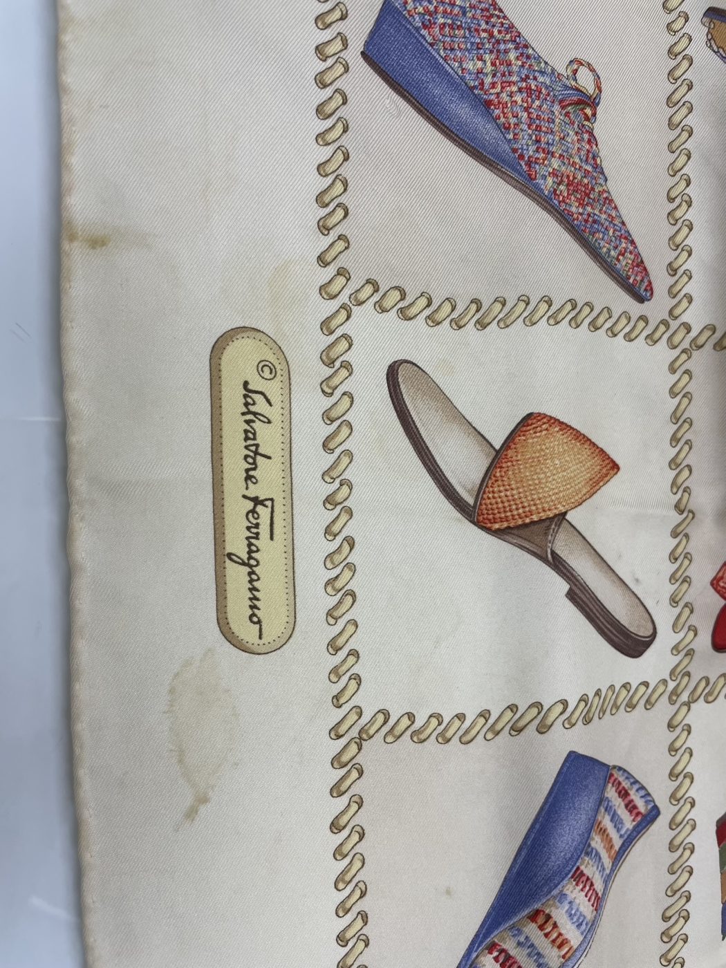 Salvatore Ferragamo calf leather before stain removal1